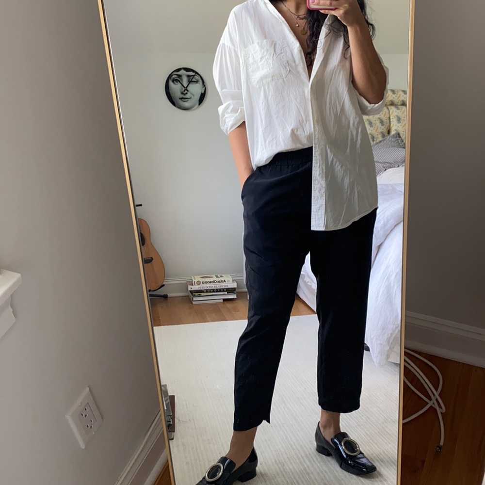 Club Monaco Black Silk Trousers